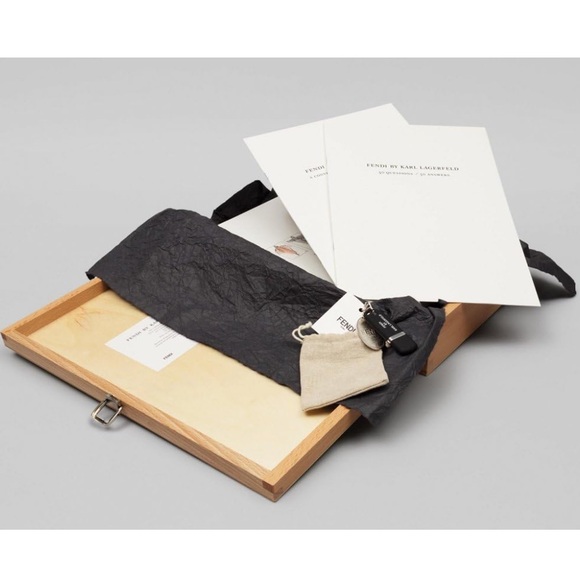 Fendi FF By Karl Lagerfeld logo monogram Collectors wooden trunk book USB NEW - Picture 4 of 12